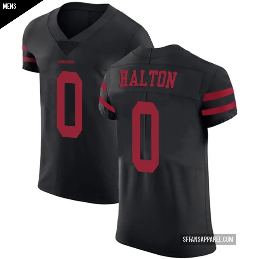 Men's San Francisco 49ers ＃0 Gracen Halton Black Elite Alternate Vapor Untouchable Jersey