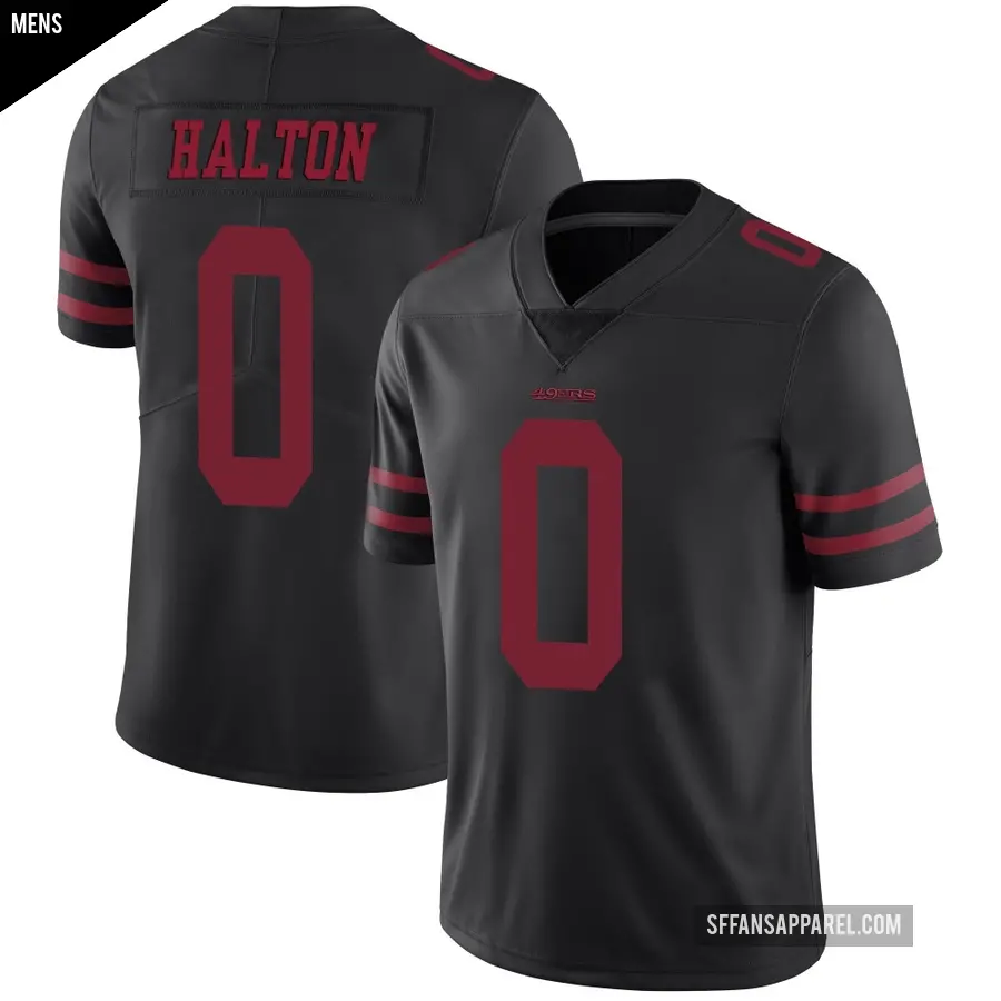 Men's San Francisco 49ers ＃0 Gracen Halton Black Limited Alternate Vapor Untouchable Jersey