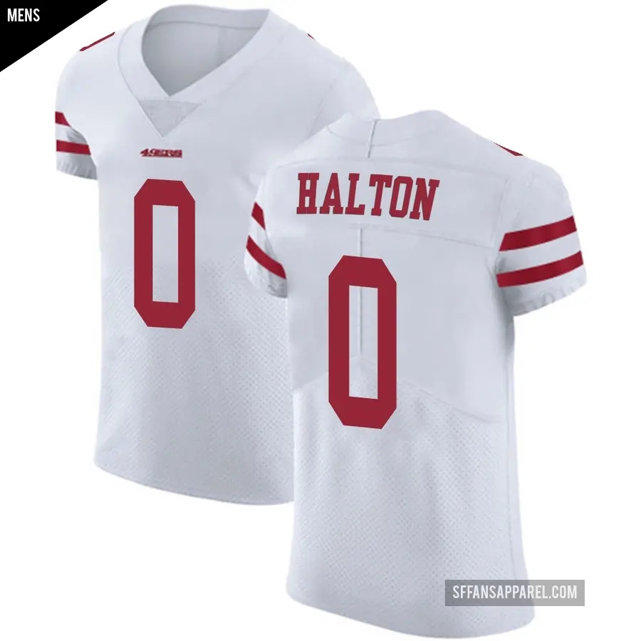 Men's San Francisco 49ers ＃0 Gracen Halton White Elite Vapor Untouchable Jersey
