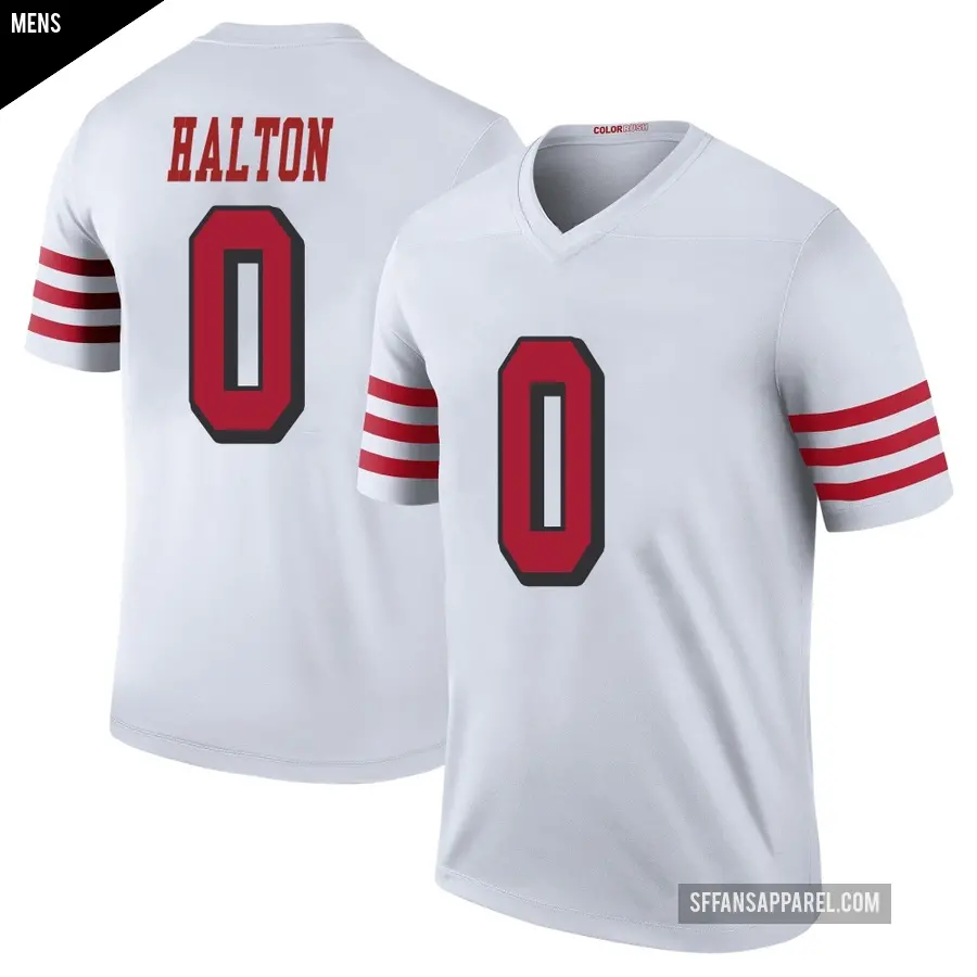 Men's San Francisco 49ers ＃0 Gracen Halton White Legend Color Rush Jersey