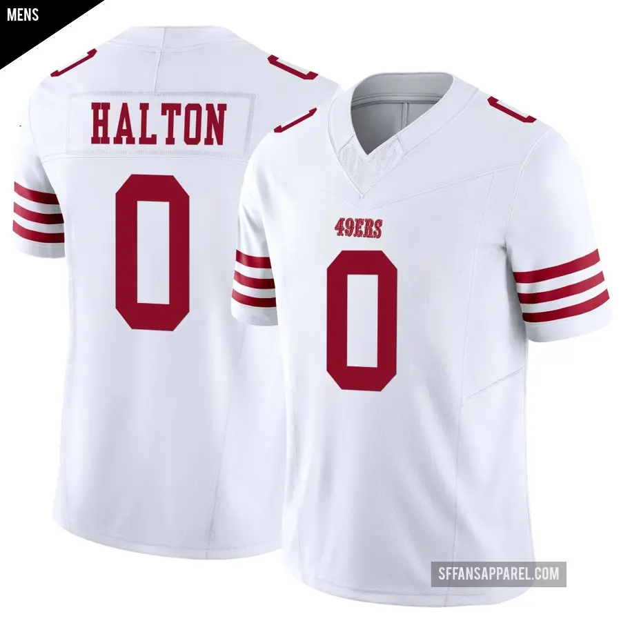 Men's San Francisco 49ers ＃0 Gracen Halton White Limited Vapor F.U.S.E. Jersey