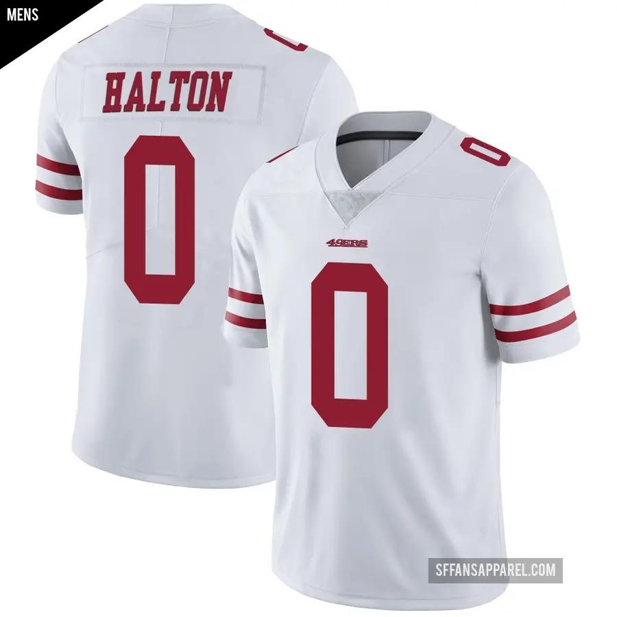 Men's San Francisco 49ers ＃0 Gracen Halton White Limited Vapor Untouchable Jersey