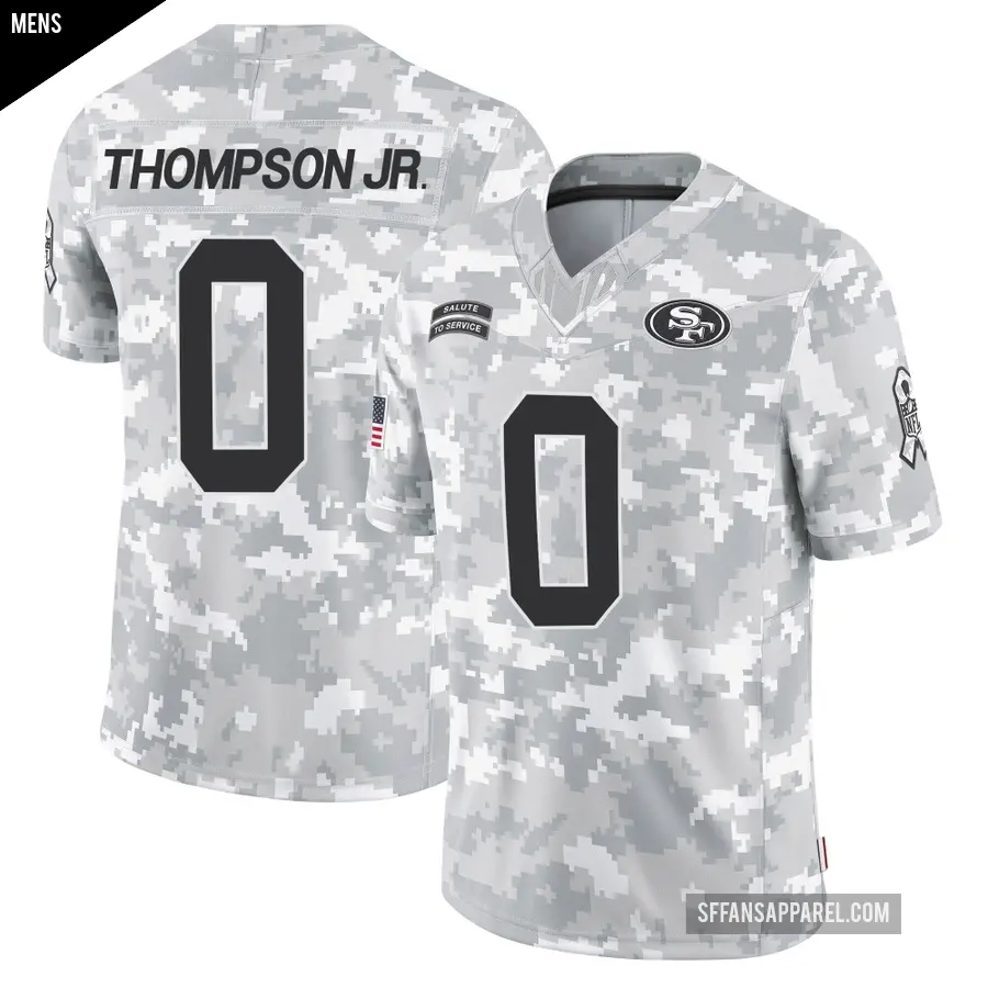 Men's San Francisco 49ers ＃0 James Thompson Jr. Arctic Camo Limited 2024 Salute to Service Jersey