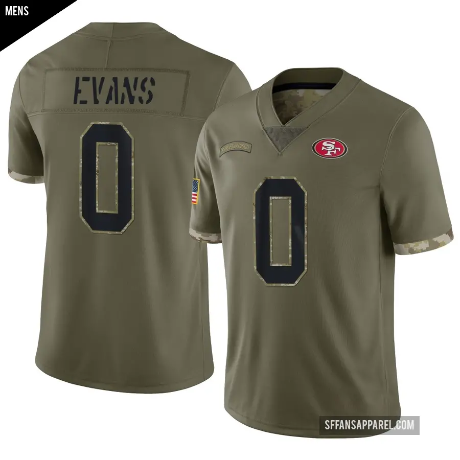 Men's San Francisco 49ers ＃0 Mike Evans Olive Limited 2022 Salute To Service Jersey