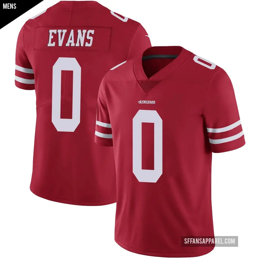 Men's San Francisco 49ers ＃0 Mike Evans Red Limited Team Color Vapor Untouchable Jersey