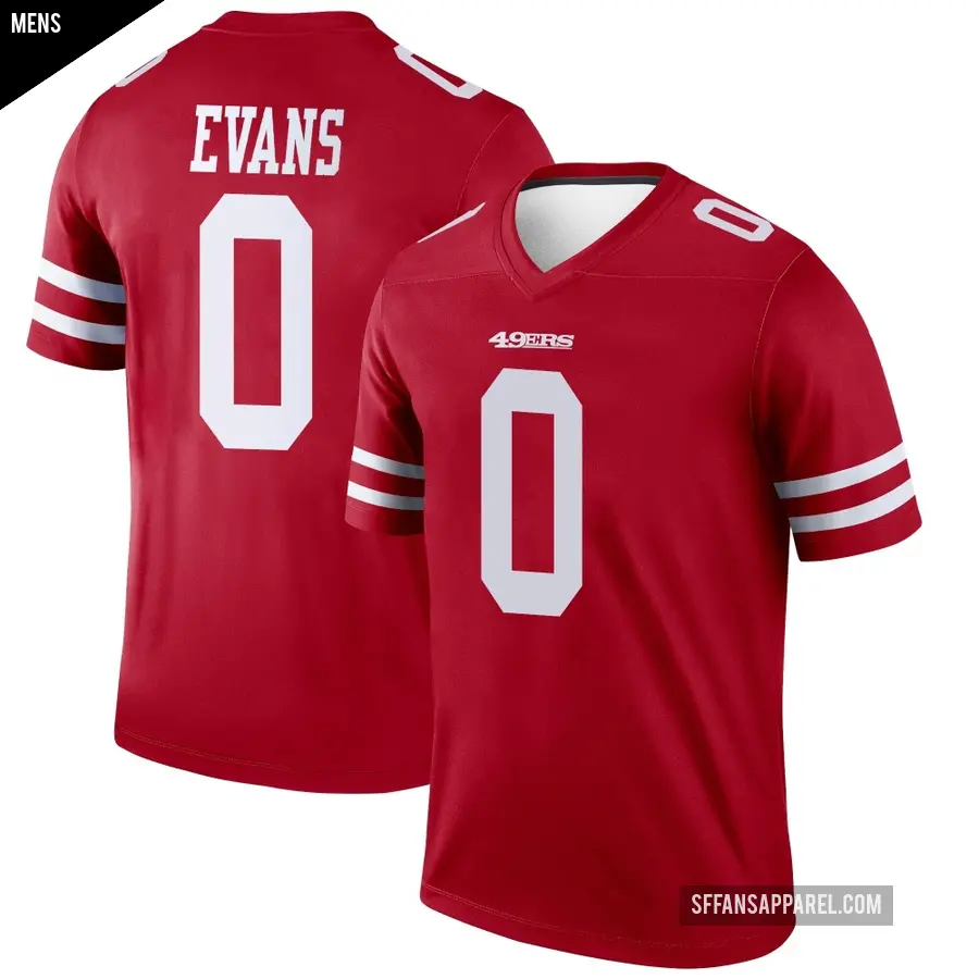 Men's San Francisco 49ers ＃0 Mike Evans Scarlet Legend Jersey