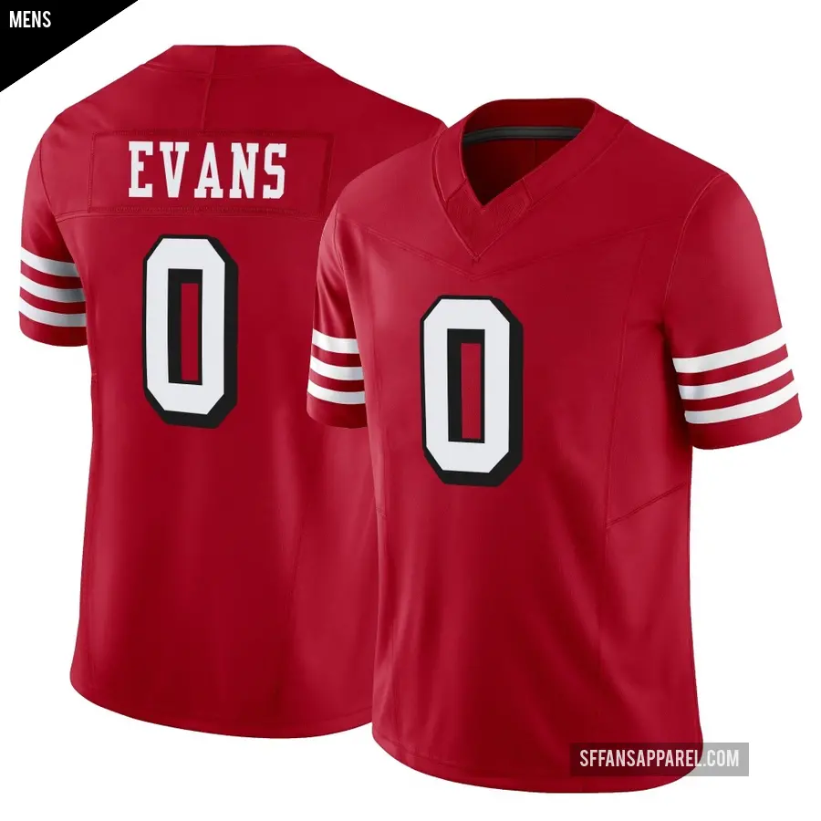 Men's San Francisco 49ers ＃0 Mike Evans Scarlet Limited Alternate Vapor F.U.S.E. Jersey