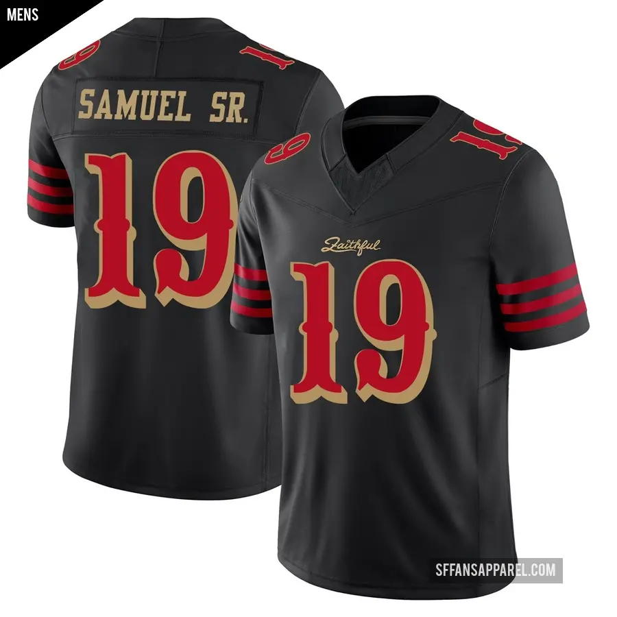 Men's San Francisco 49ers ＃19 Deebo Samuel Sr. Black Limited 2025 Rivalries Collection Jersey