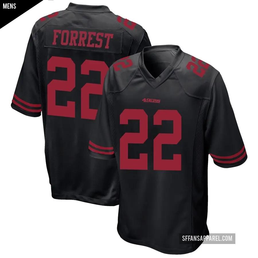 Men's San Francisco 49ers ＃22 Darrick Forrest Black Game Alternate Jersey