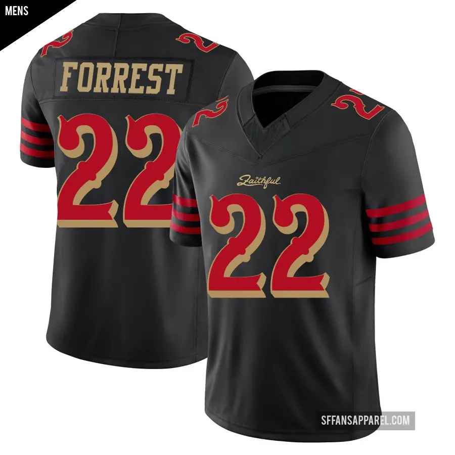 Men's San Francisco 49ers ＃22 Darrick Forrest Black Limited 2025 Rivalries Collection Jersey