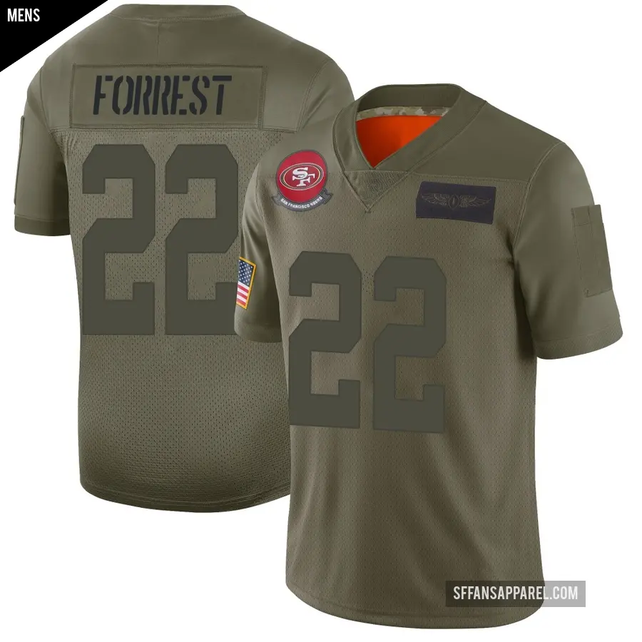 Men's San Francisco 49ers ＃22 Darrick Forrest Camo Limited 2019 Salute to Service Jersey