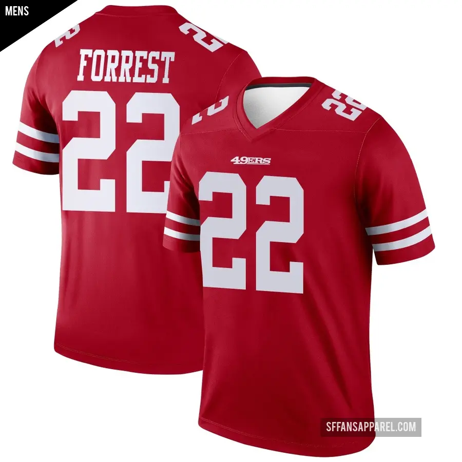 Men's San Francisco 49ers ＃22 Darrick Forrest Scarlet Legend Jersey