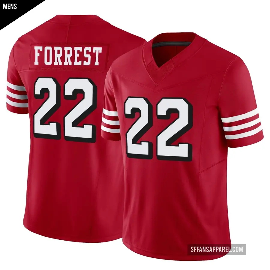 Men's San Francisco 49ers ＃22 Darrick Forrest Scarlet Limited Alternate Vapor F.U.S.E. Jersey