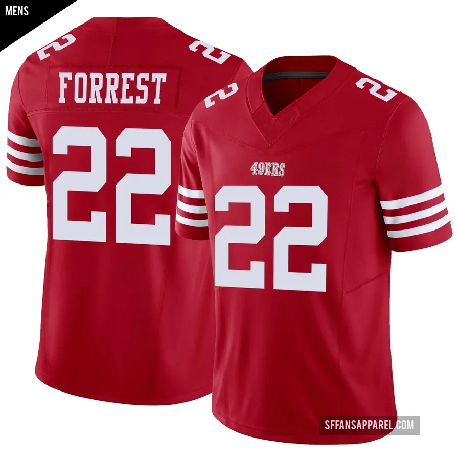 Men's San Francisco 49ers ＃22 Darrick Forrest Scarlet Limited Vapor F.U.S.E. Jersey