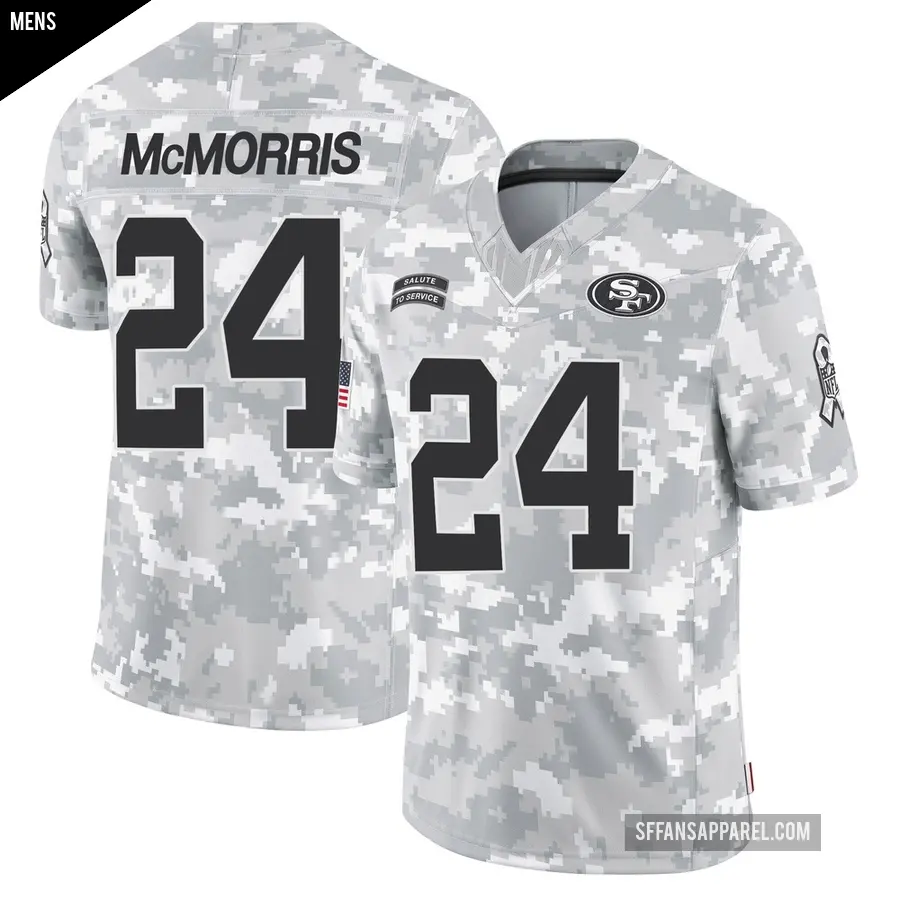 Men's San Francisco 49ers ＃24 Patrick McMorris Arctic Camo Limited 2024 Salute to Service Jersey