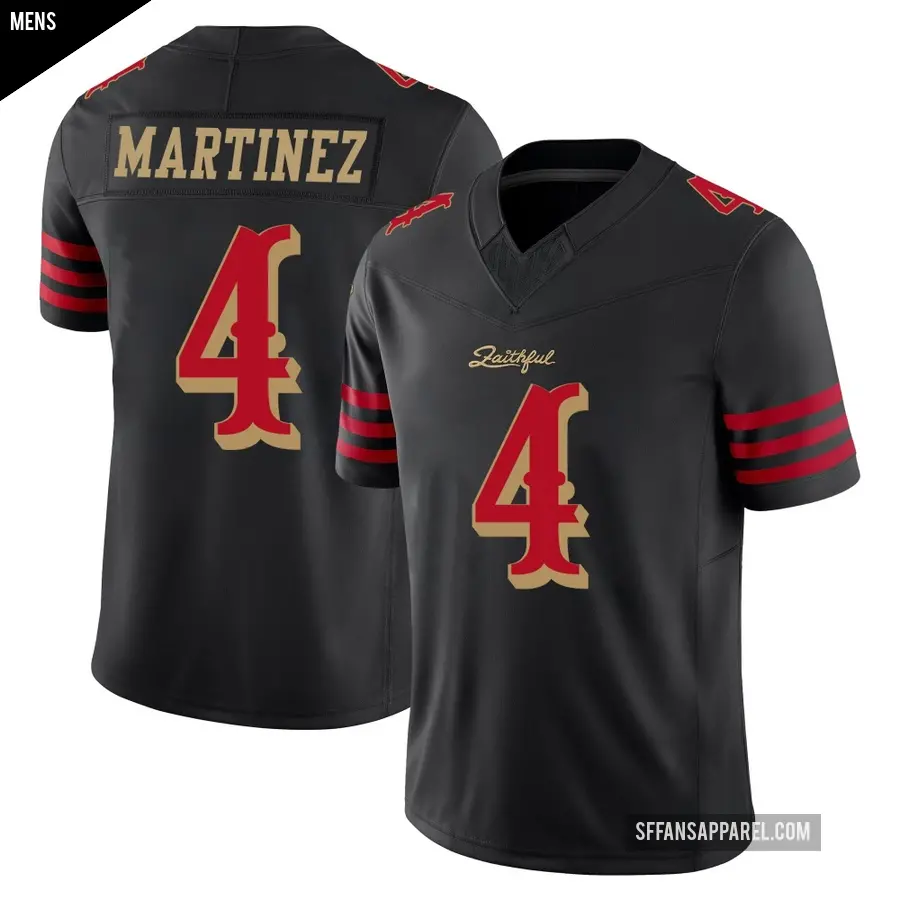 Men's San Francisco 49ers ＃4 Adrian Martinez Black Limited 2025 Rivalries Collection Jersey