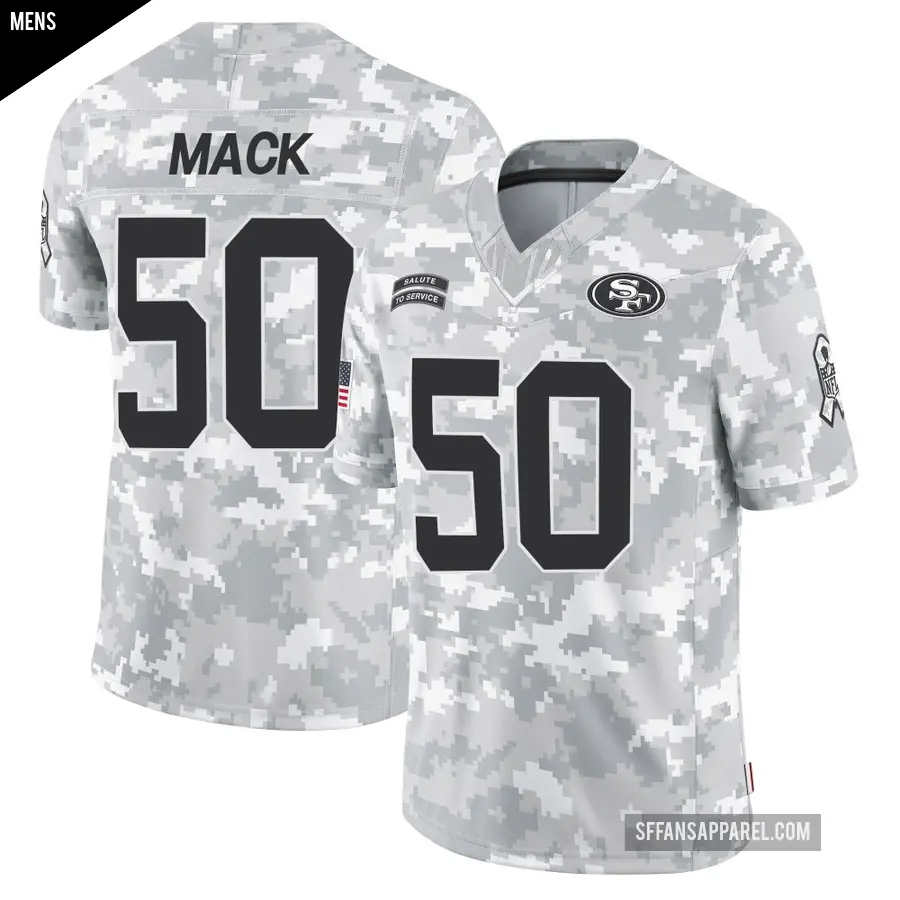 Men's San Francisco 49ers ＃50 Alex Mack Arctic Camo Limited 2024 Salute to Service Jersey