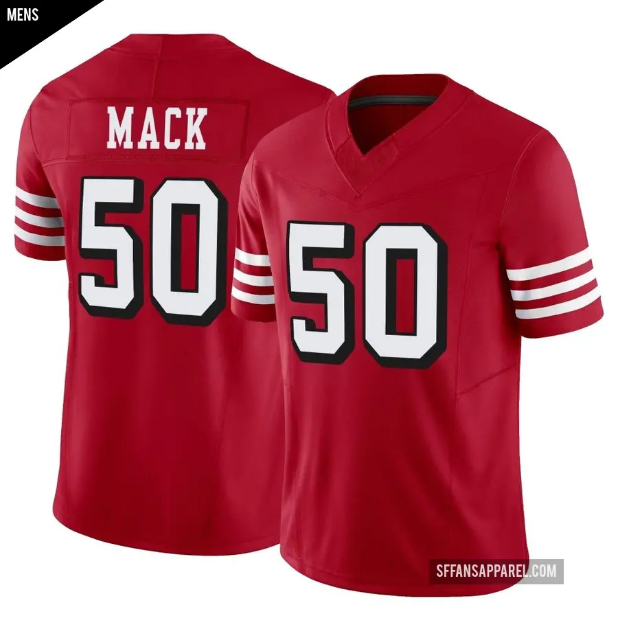 Men's San Francisco 49ers ＃50 Alex Mack Scarlet Limited Alternate Vapor F.U.S.E. Jersey