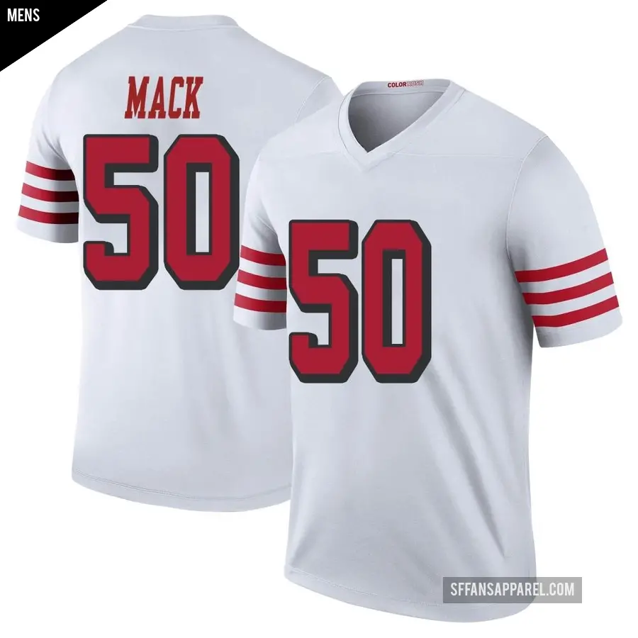 Men's San Francisco 49ers ＃50 Alex Mack White Legend Color Rush Jersey