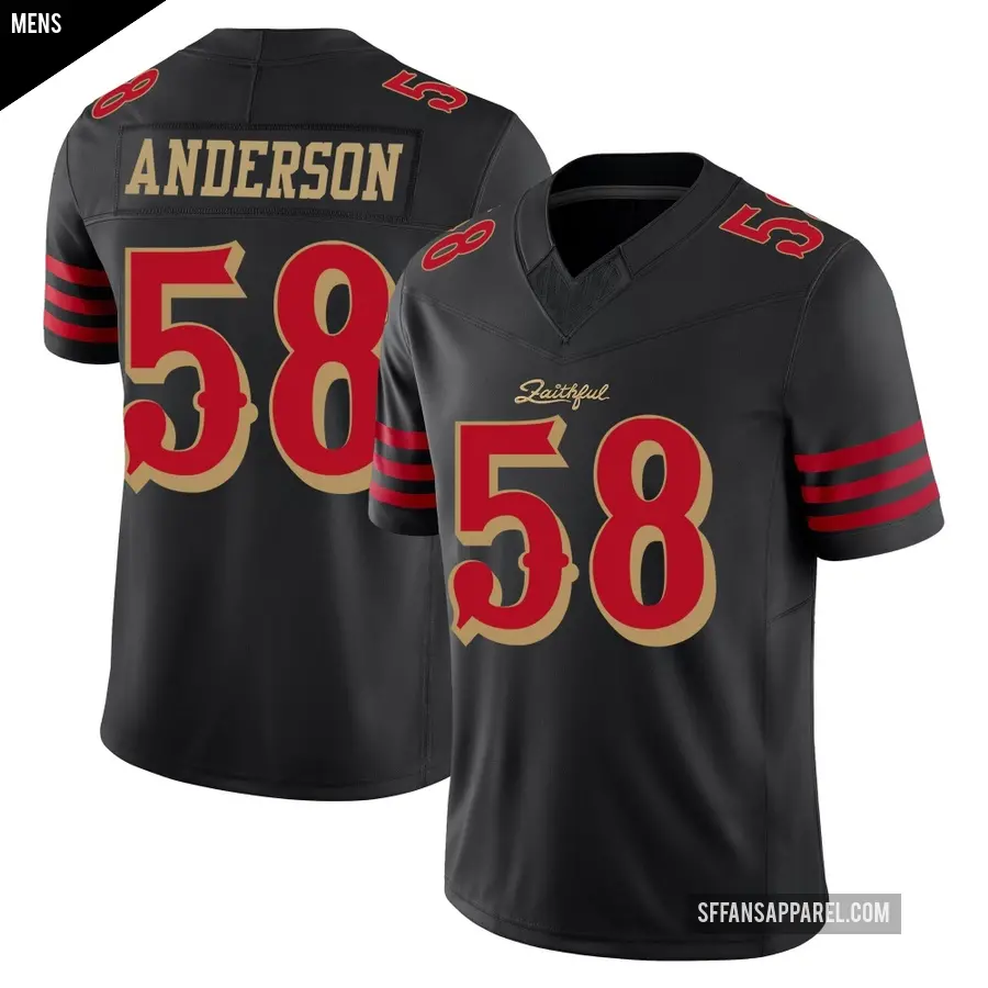 Men's San Francisco 49ers ＃58 Evan Anderson Black Limited 2025 Rivalries Collection Jersey