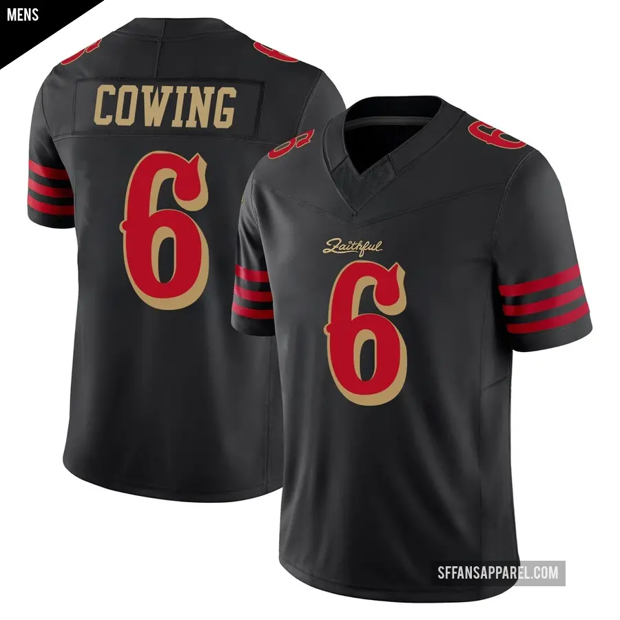 Men's San Francisco 49ers ＃6 Jacob Cowing Black Limited 2025 Rivalries Collection Jersey