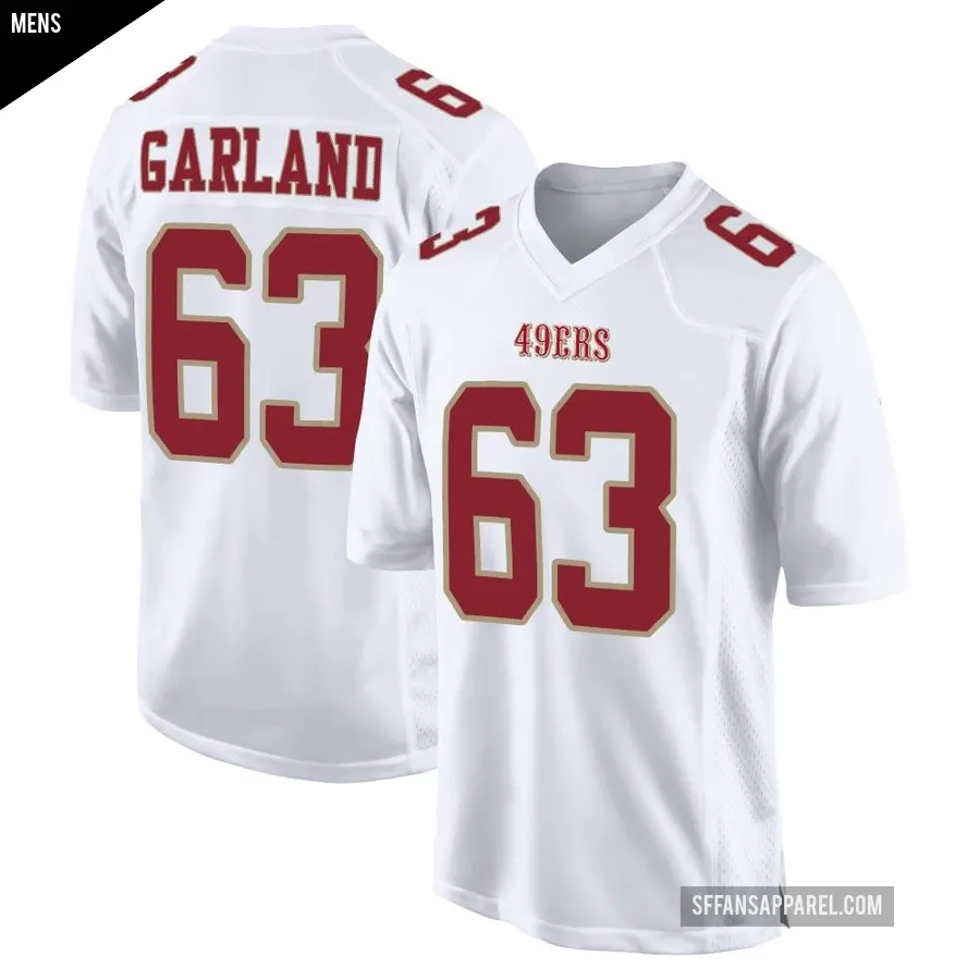 Men's San Francisco 49ers ＃63 Ben Garland White Game Fashion Jersey