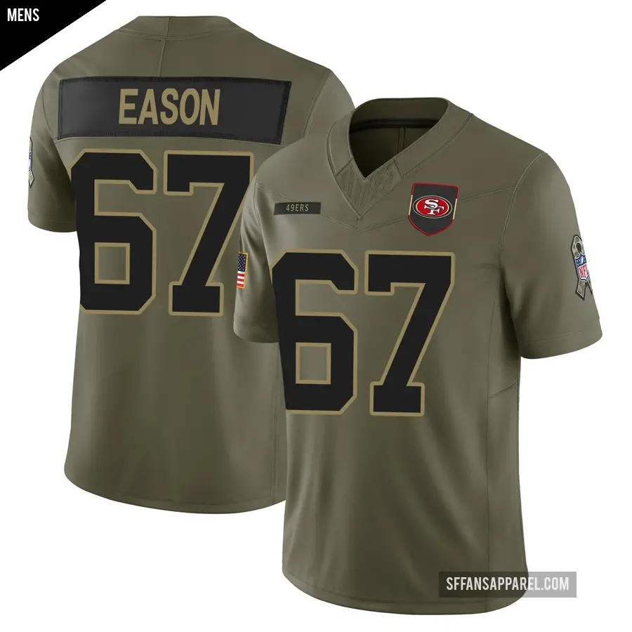 Men's San Francisco 49ers ＃67 Bryson Eason Olive Limited 2025 Salute to Service Jersey
