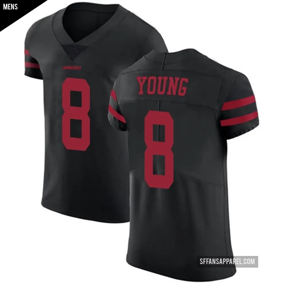 Men's San Francisco 49ers ＃8 Steve Young Black Elite Alternate Vapor Untouchable Jersey