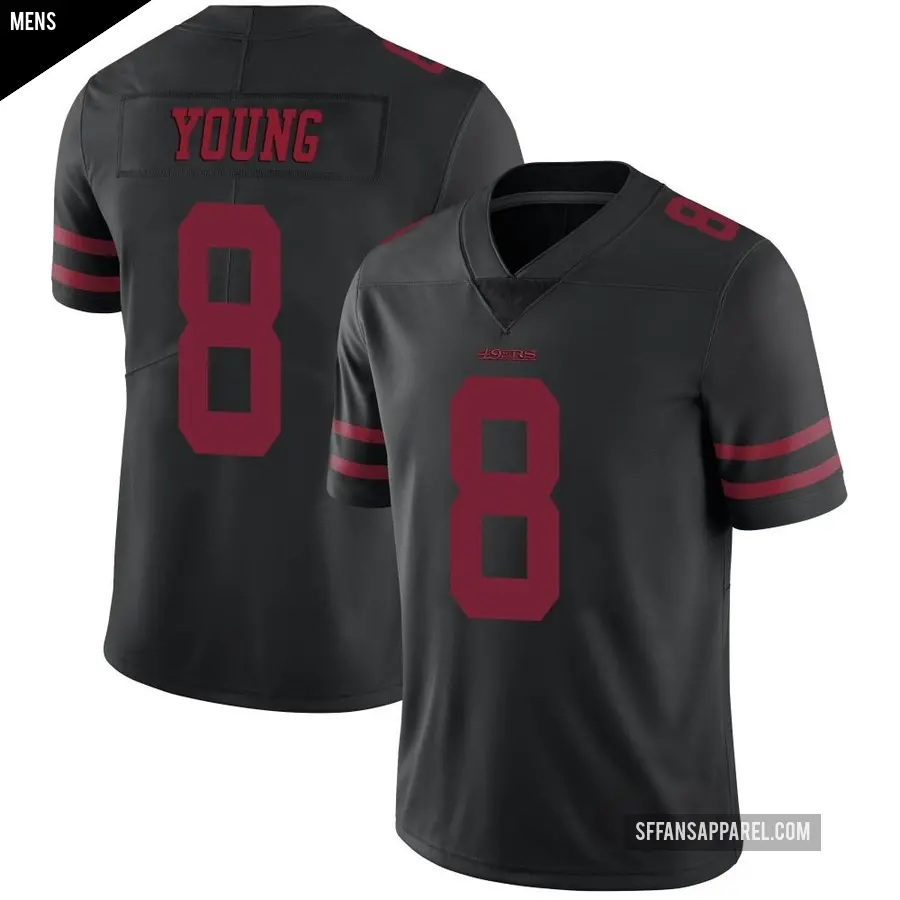 Men's San Francisco 49ers ＃8 Steve Young Black Limited Alternate Vapor Untouchable Jersey