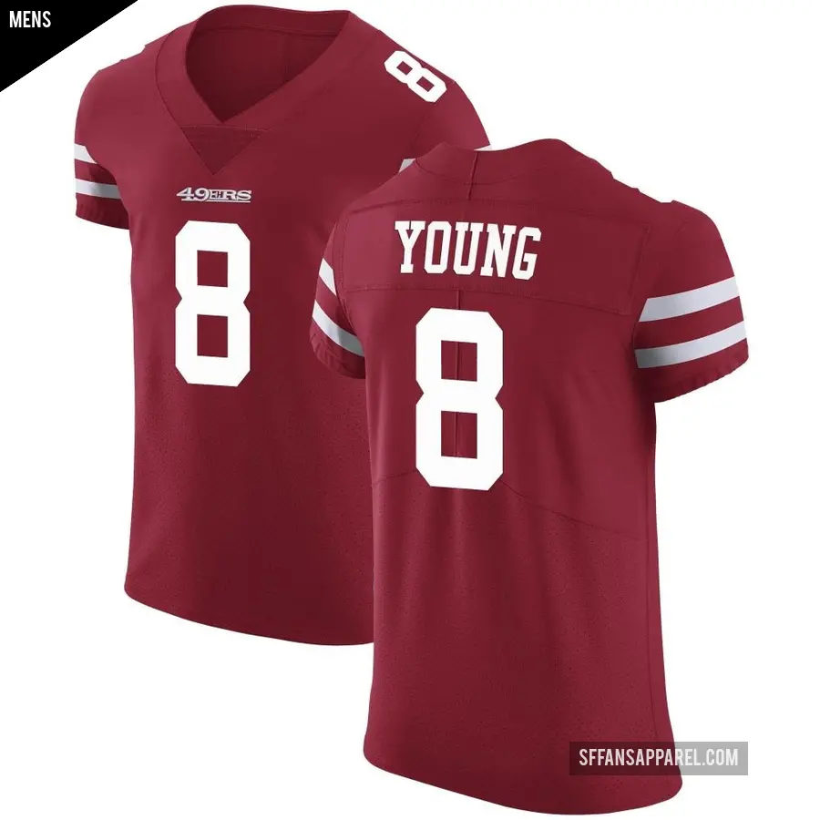 Men's San Francisco 49ers ＃8 Steve Young Red Elite Team Color Vapor Untouchable Jersey