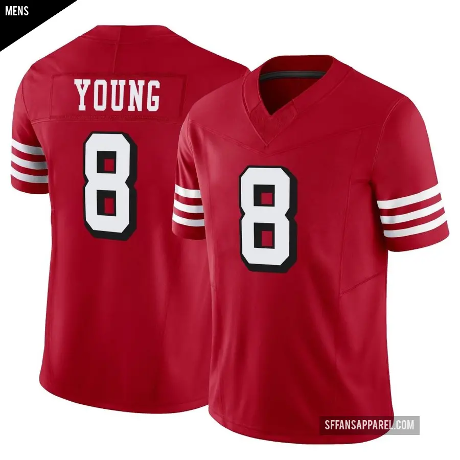 Men's San Francisco 49ers ＃8 Steve Young Scarlet Limited Alternate Vapor F.U.S.E. Jersey