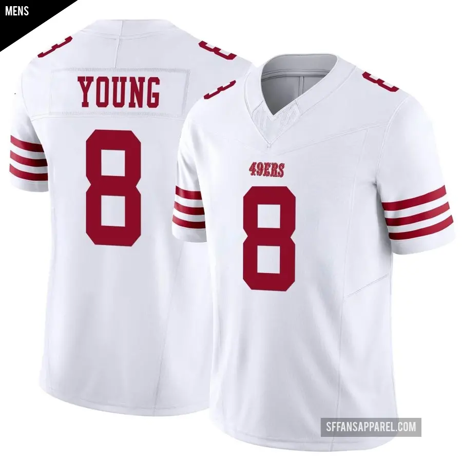 Men's San Francisco 49ers ＃8 Steve Young White Limited Vapor F.U.S.E. Jersey