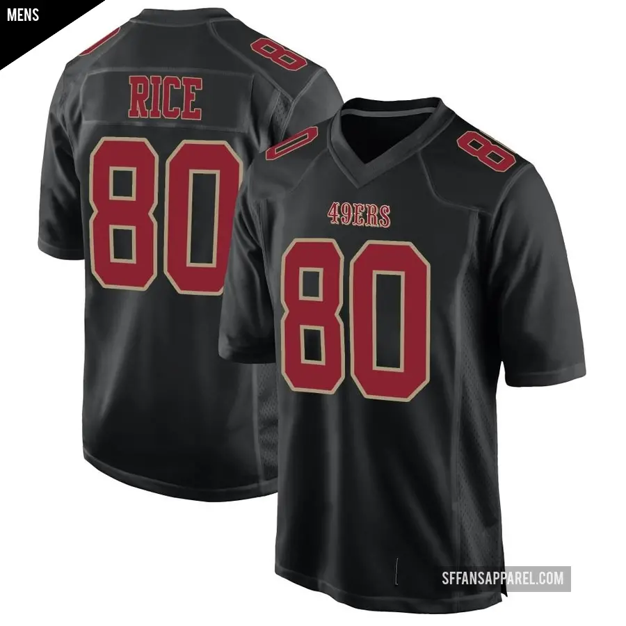 Men's San Francisco 49ers ＃80 Jerry Rice Black Game Fashion Jersey
