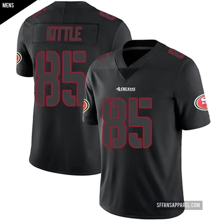 Men's San Francisco 49ers ＃85 George Kittle Black Impact Limited Jersey