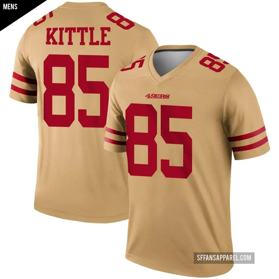 Men's San Francisco 49ers ＃85 George Kittle Gold Legend Inverted Jersey