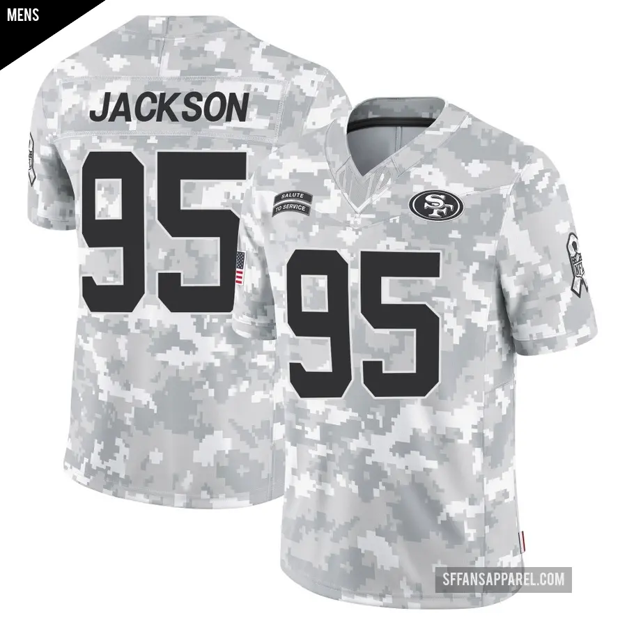 Men's San Francisco 49ers ＃95 Drake Jackson Arctic Camo Limited 2024 Salute to Service Jersey