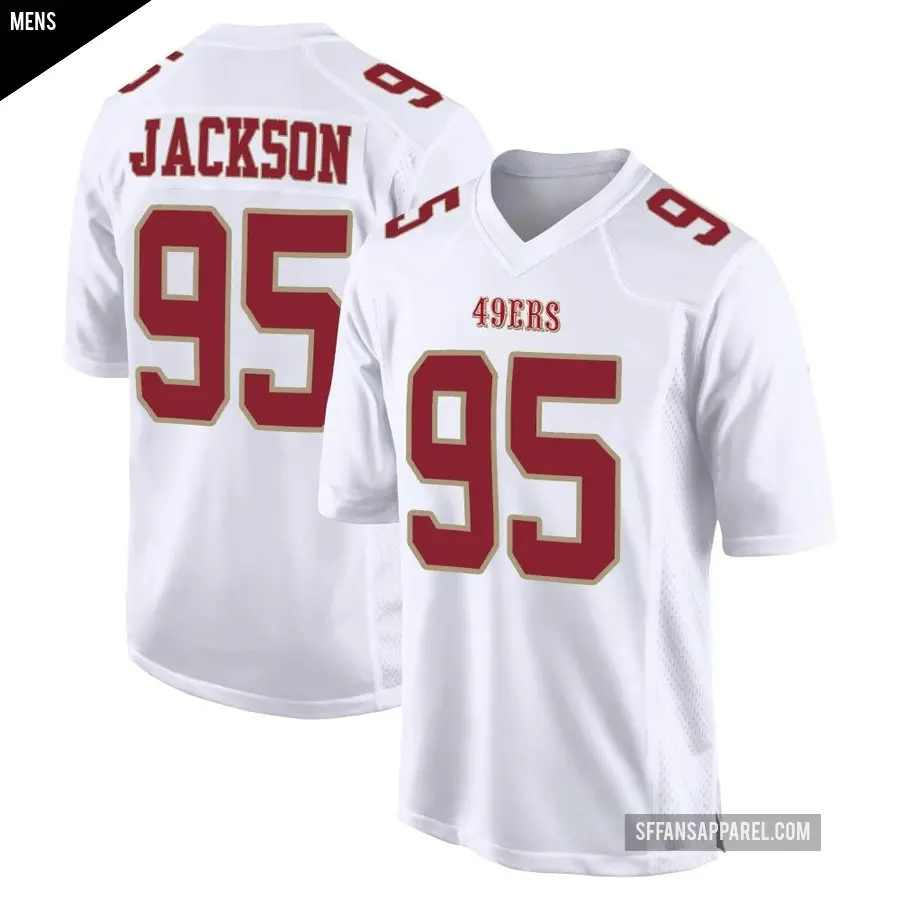 Men's San Francisco 49ers ＃95 Drake Jackson White Game Fashion Jersey