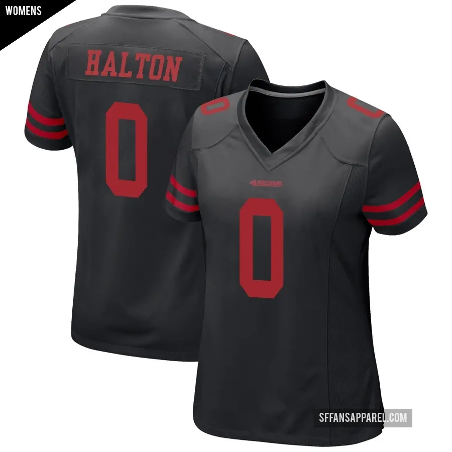 Women's San Francisco 49ers ＃0 Gracen Halton Black Game Alternate Jersey