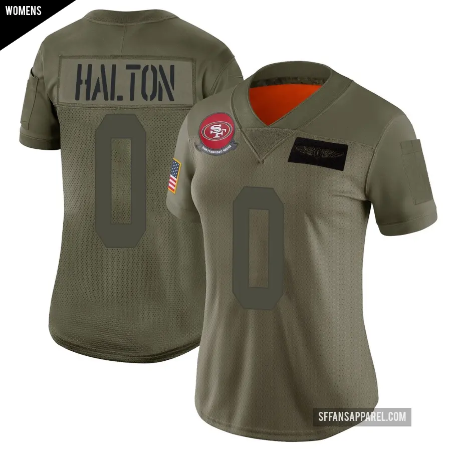 Women's San Francisco 49ers ＃0 Gracen Halton Camo Limited 2019 Salute to Service Jersey