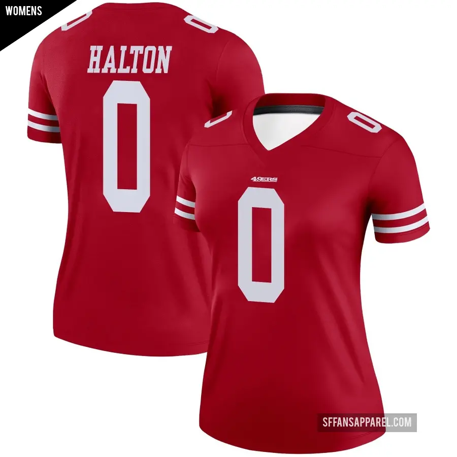 Women's San Francisco 49ers ＃0 Gracen Halton Scarlet Legend Jersey