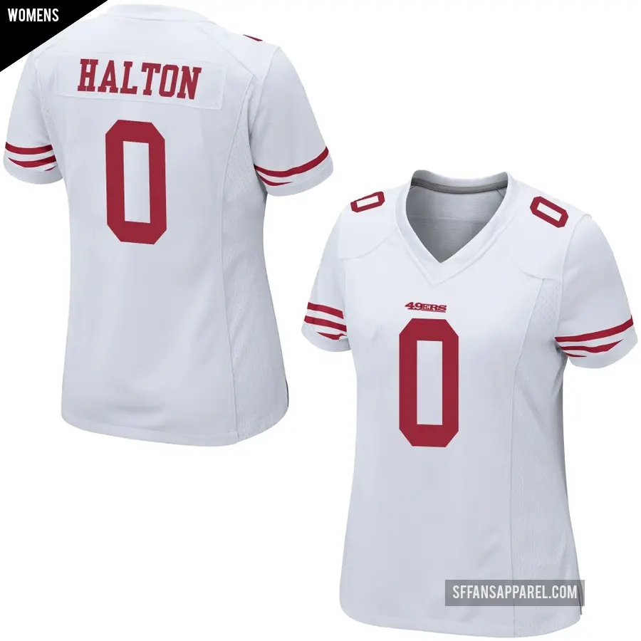 Women's San Francisco 49ers ＃0 Gracen Halton White Game Jersey