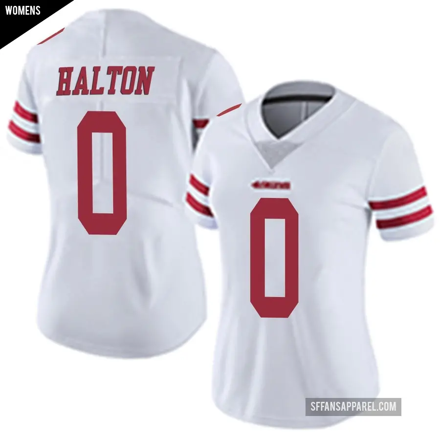 Women's San Francisco 49ers ＃0 Gracen Halton White Limited Vapor Untouchable Jersey