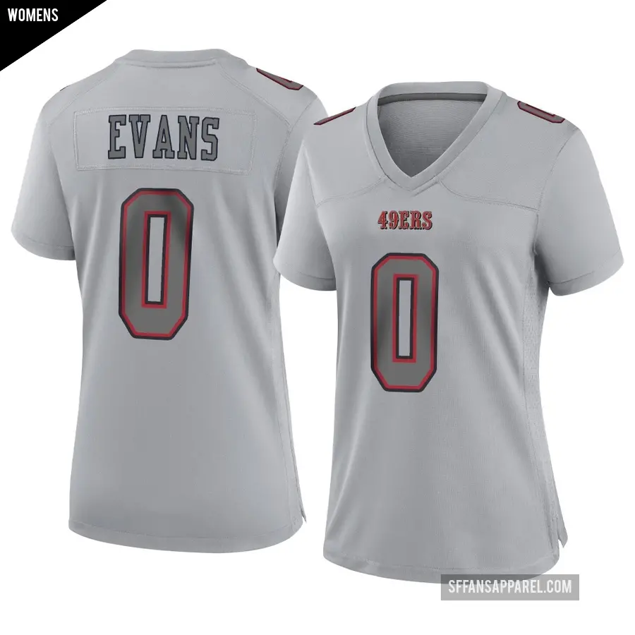 Women's San Francisco 49ers ＃0 Mike Evans Gray Game Atmosphere Fashion Jersey