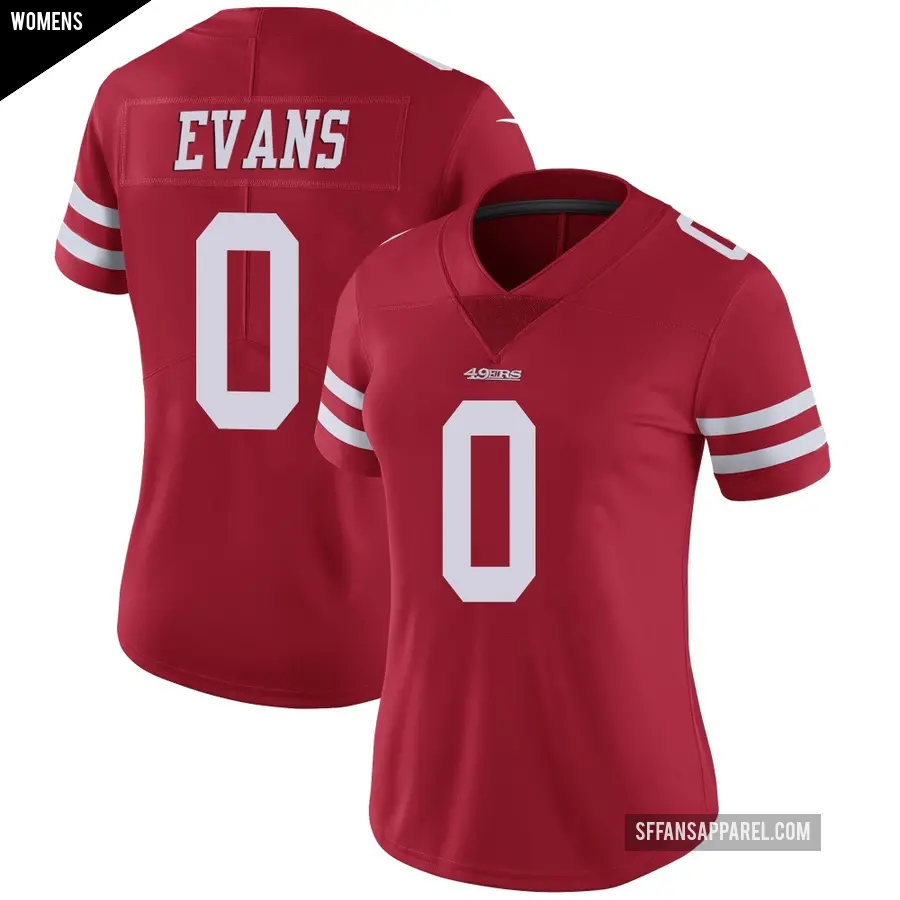 Women's San Francisco 49ers ＃0 Mike Evans Red Limited Team Color Vapor Untouchable Jersey