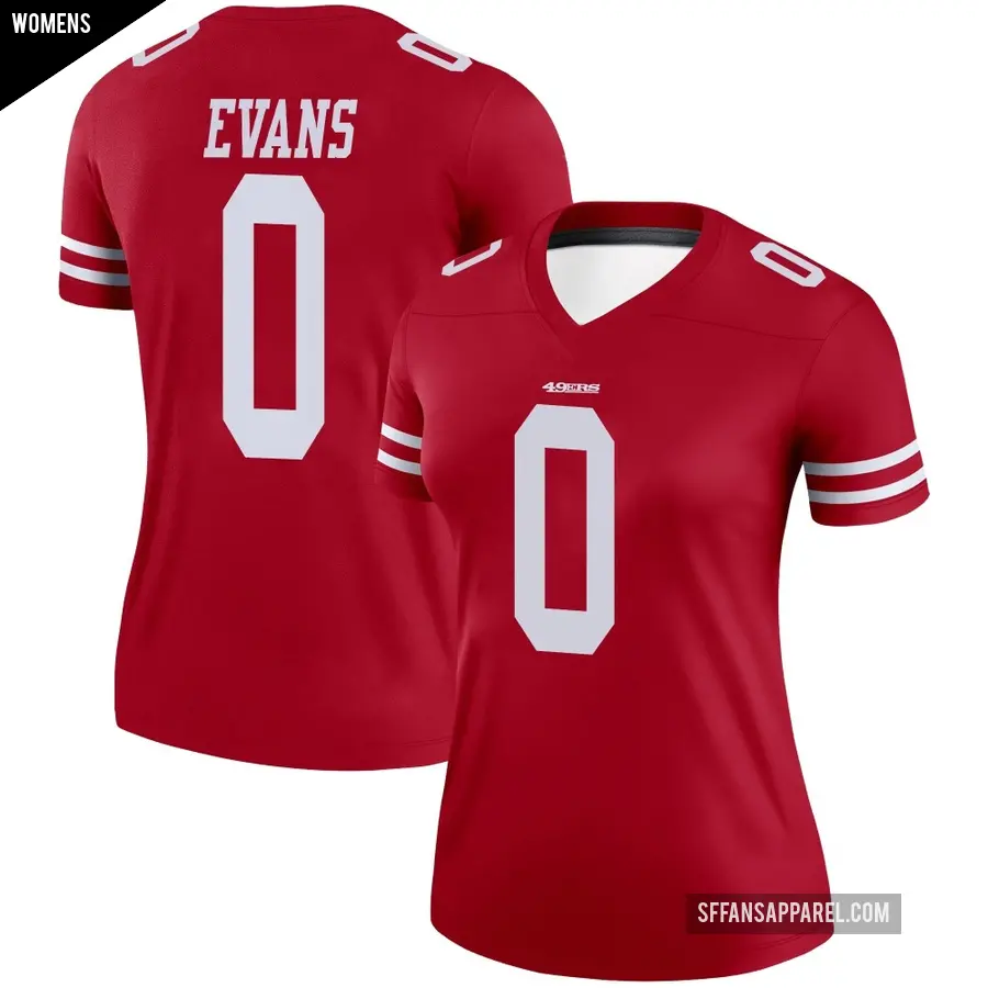 Women's San Francisco 49ers ＃0 Mike Evans Scarlet Legend Jersey