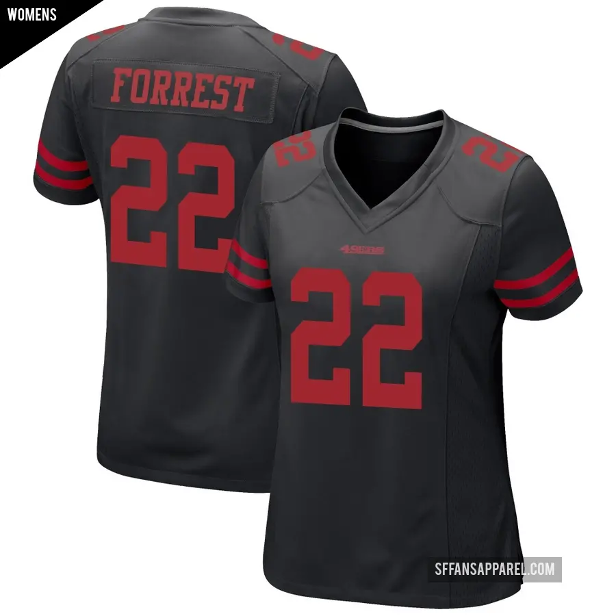 Women's San Francisco 49ers ＃22 Darrick Forrest Black Game Alternate Jersey