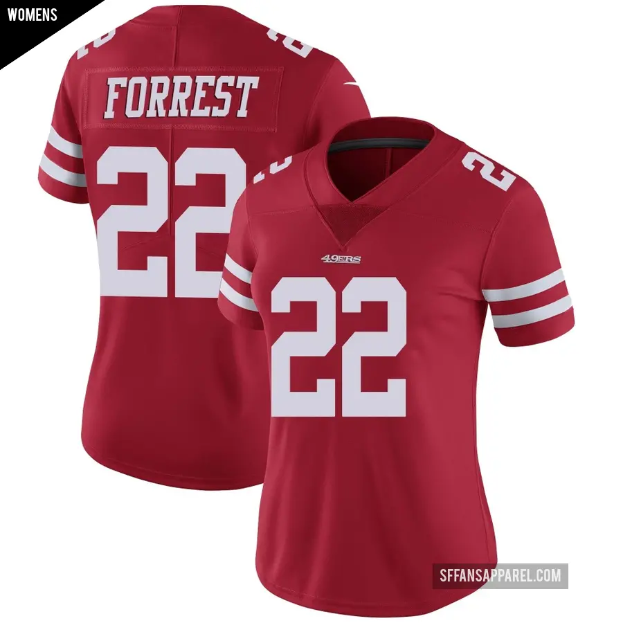 Women's San Francisco 49ers ＃22 Darrick Forrest Red Limited Team Color Vapor Untouchable Jersey