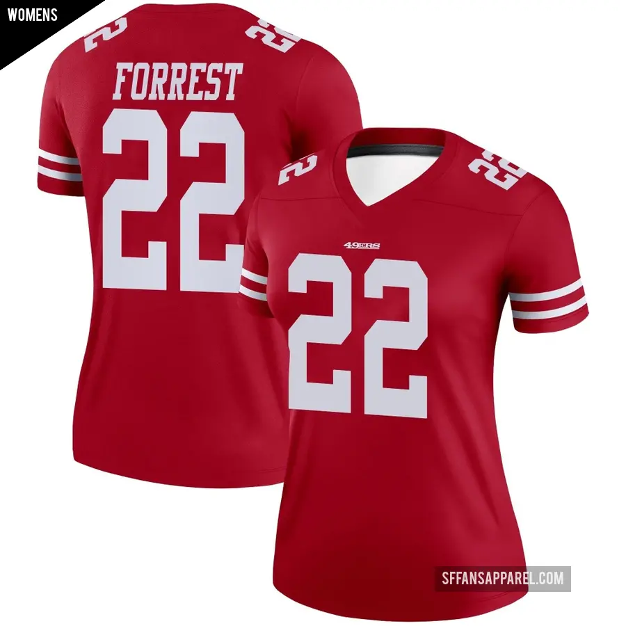 Women's San Francisco 49ers ＃22 Darrick Forrest Scarlet Legend Jersey