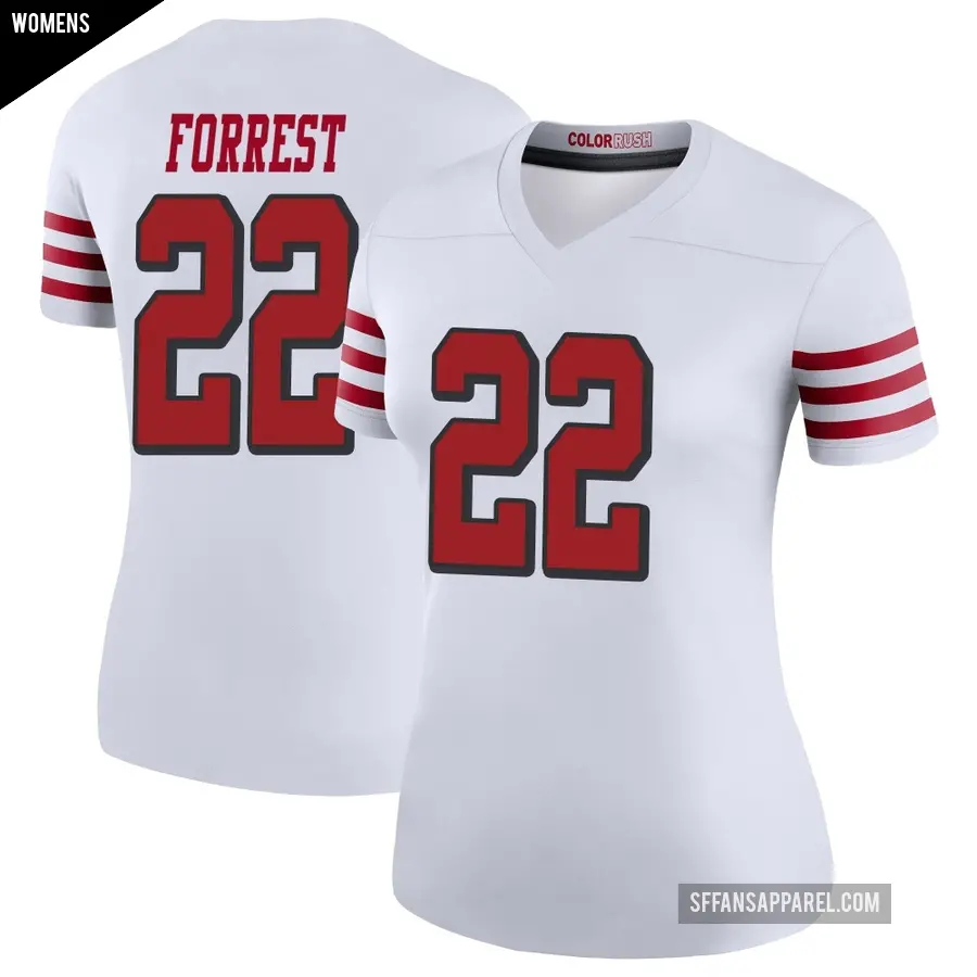 Women's San Francisco 49ers ＃22 Darrick Forrest White Legend Color Rush Jersey