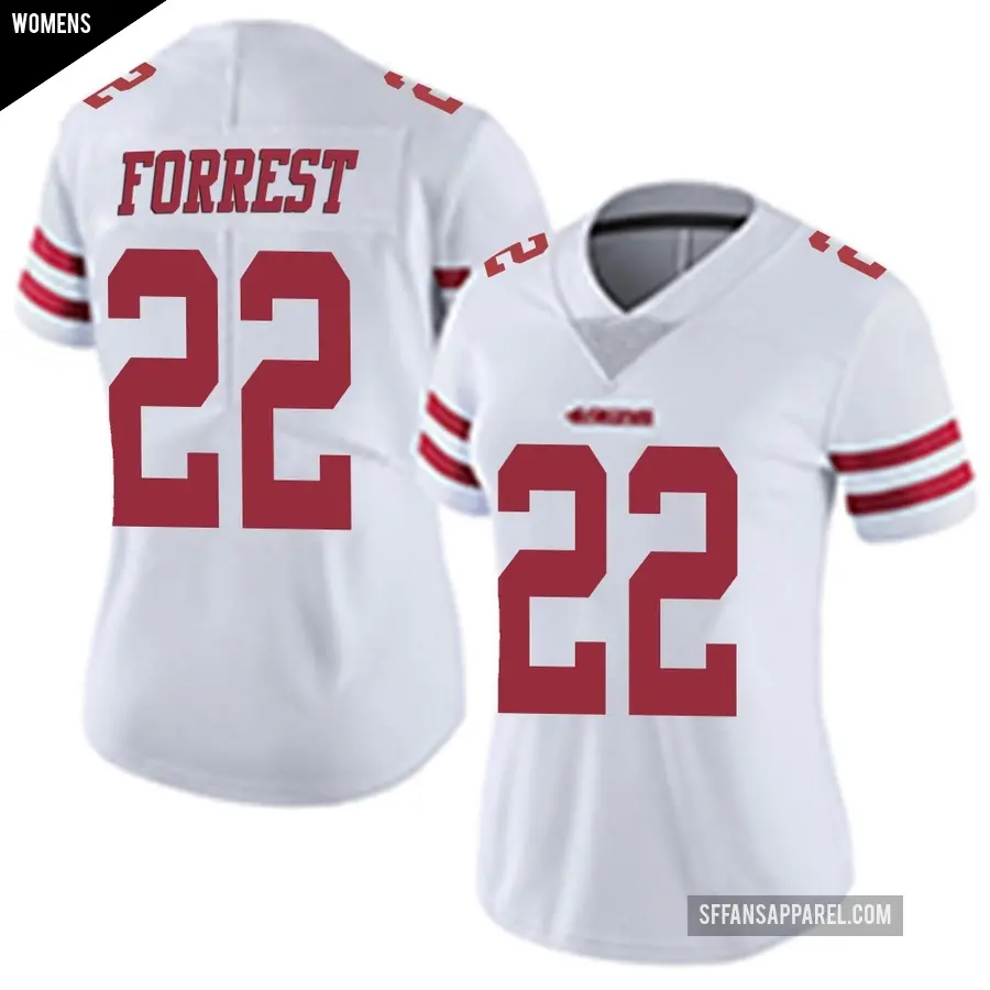 Women's San Francisco 49ers ＃22 Darrick Forrest White Limited Vapor Untouchable Jersey